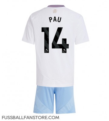 Aston Villa Pau Torres #14 Replik Auswärtstrikot Kinder 2024-25 Kurzarm (+ Kurze Hosen)